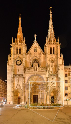 tekoaphotos,église,saint,nizier,façade,nuit